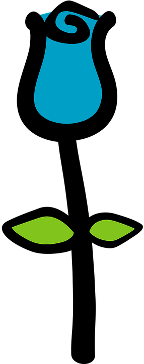 Cartoon Rose 29, Buy Clip Art - Blue (360x720)