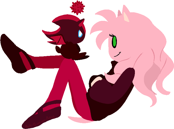 Amy And Shadow Chao - Chao Amy Rose (779x564)
