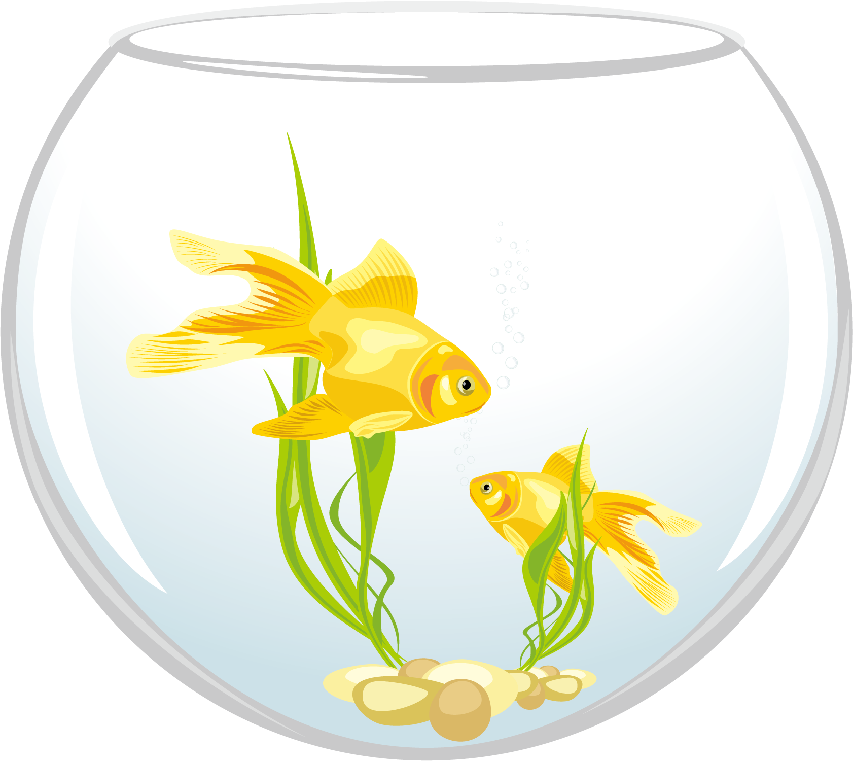 Fishtank Clipart Fish Feeder - Fish In Aquarium Bowl (1682x1500)