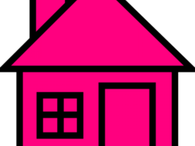 House Pink Cliparts - House Clip Art Black And White Transparent (640x480)