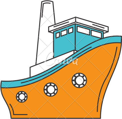 Cruise Clipart Orange Boat - Cruise Ship (550x550)