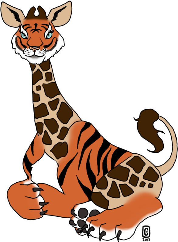 Tiger-giraffe Adoptable [closed] By Styxlady - Tiger Mixed With A Giraffe (787x1015)