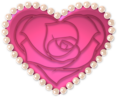 Pink Pearl Heart By Lashonda1980 - Clip Art (413x357)