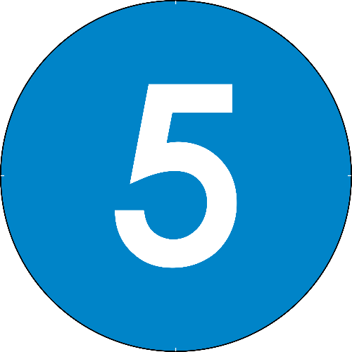 Number 5 In Circle Flashcard - Scroll To Top Icon (500x500)