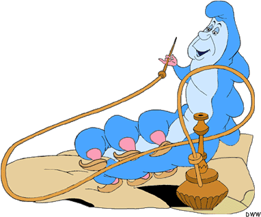 Caterpillar Clipart Alice In Wonderland Pencil And - Alice In Wonderland Caterpillar (394x326)