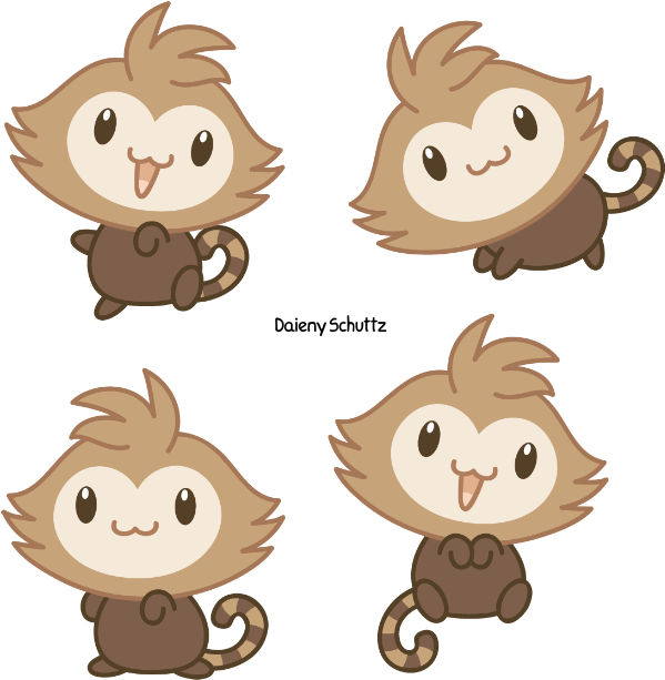 Chibi Buffy Headed Marmoset By Daieny On Deviantart - Kawaii Marmoset (650x662)