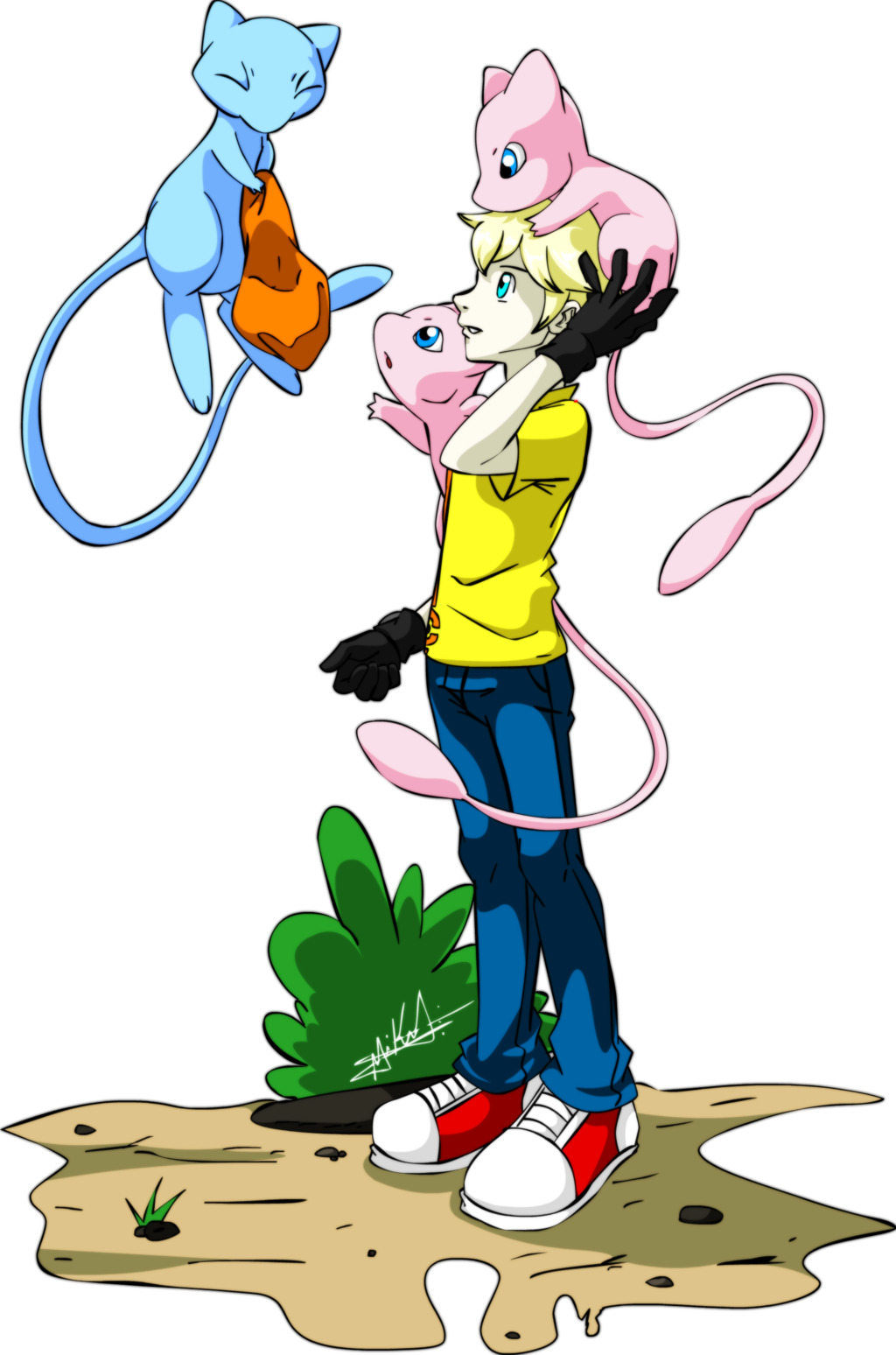 Pokemon Xy - Pokemon Team Mew (1024x1548)