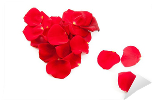 Red Rose Petals In Shape Of Heart Wall Mural • Pixers® - Rose (400x400)