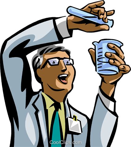 Chemist Mixing Chemicals Royalty Free Vector Clip Art - Mixing Chemicals Clipart (425x480)