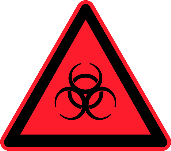 Biological Hazard Chemical Waste Warning Clipart - Red Triangle With Exclamation Point (600x529)