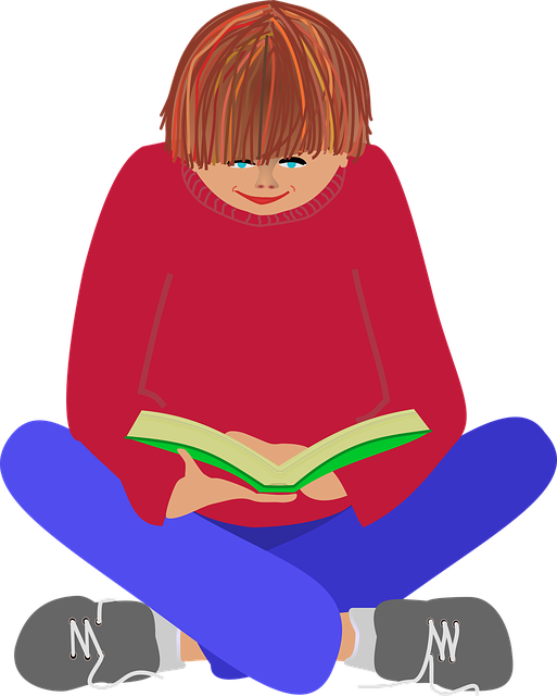 A Sketch Of A Young Child Reading A Book - Read Book Transparent (577x720)