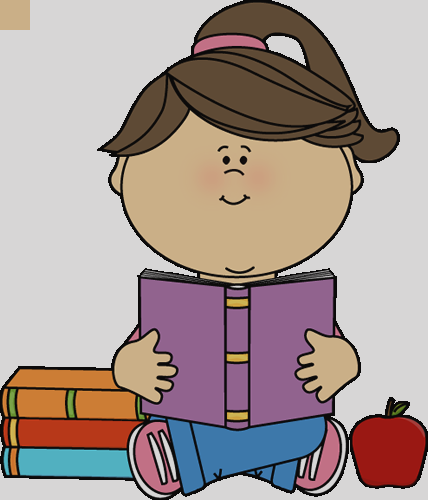 Reading Clip Art School Kids Reading Clipart - Waving Clipart (428x500)