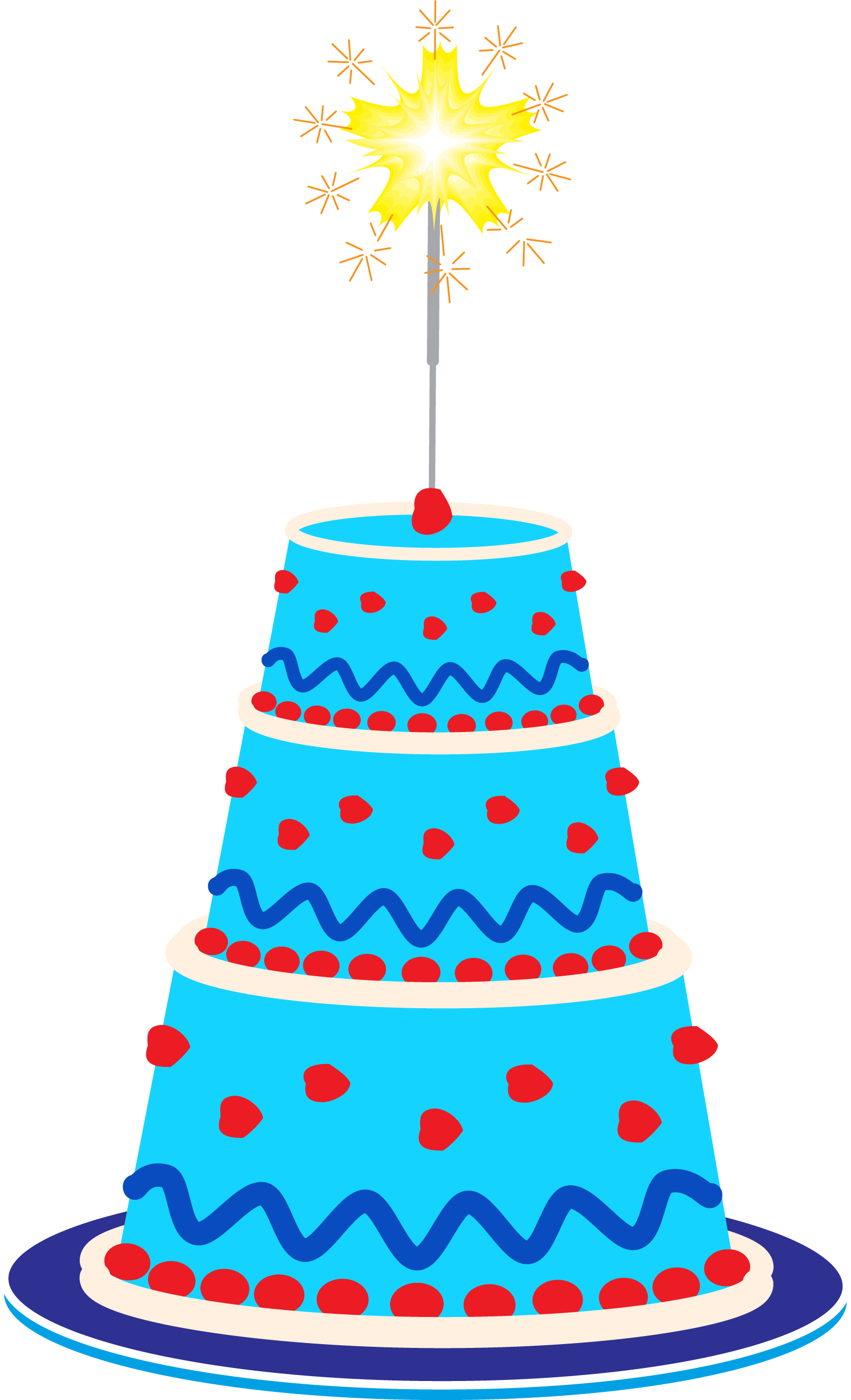 Free Clipart Cake And Sparkler - Free Clipart Cake And Sparkler (1569x2580)
