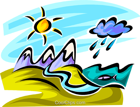 Mountain Range With Rain Clouds Royalty Free Vector - Mountain Range With Rain Clouds Royalty Free Vector (480x366)