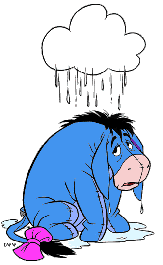 Raincloud Eeyore Represents The Worst Possible Restaurant - Eeyore Under Rain Cloud (332x541)