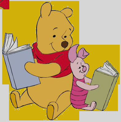Classic Winnie The Pooh And Friends Clip Art Classic - Pooh And Piglet Reading (391x393)