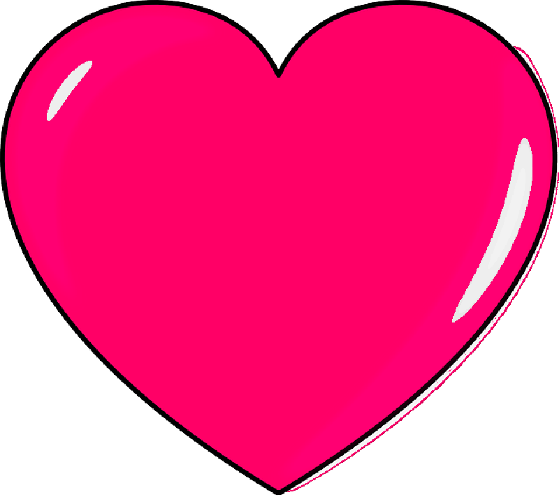 Small, Outline, Cartoon, Heart, Love, Pink, Hearts - Heart Clipart (800x712)