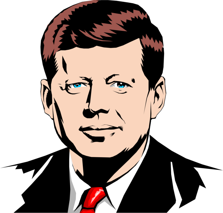 Vector Illustration Of John F - John F Kennedy Cartoon (733x700)