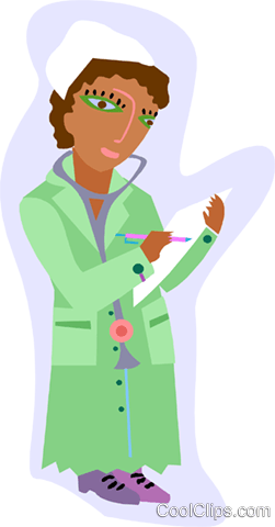 Nurse Taking Notes With A Patient File Royalty Free - Clip Art (251x480)