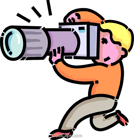 Boy Taking Pictures With His Camera Royalty Free Vector - Taking Picture Clipart (460x480)