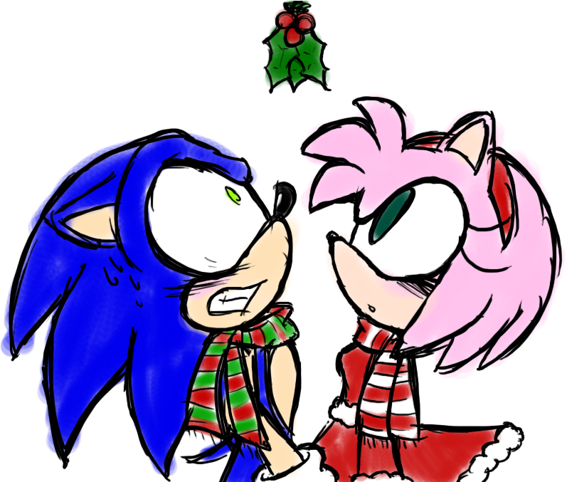 Mistletoe - - - By Sonicschilidog - - Under The Mistletoe Drawing (803x676)