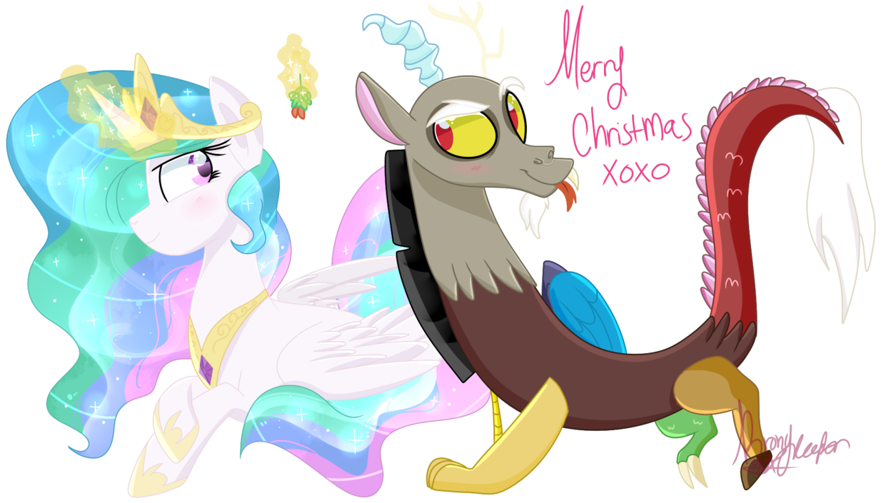 Bronycooper, Christmas, Discord, Dislestia, Female, - Cartoon (1280x720)