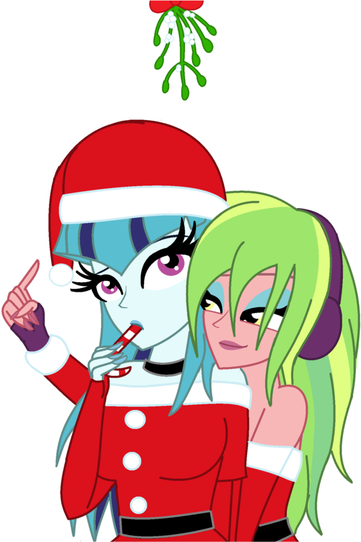 Under The Mistletoe By Cbear624 - Cartoon (744x1075)