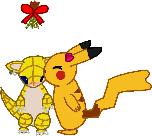 Friendly Kiss Under The Mistletoe By Rebe1117 - Cartoon (508x457)