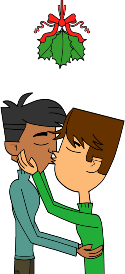 Cody And Dave Under The Mistletoe By Magnetic-lightpulse - Cartoon (894x893)
