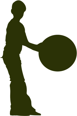Boy Picking Ball Silhouette 1 Transparent Png - Toss A Bocce Ball (512x512)