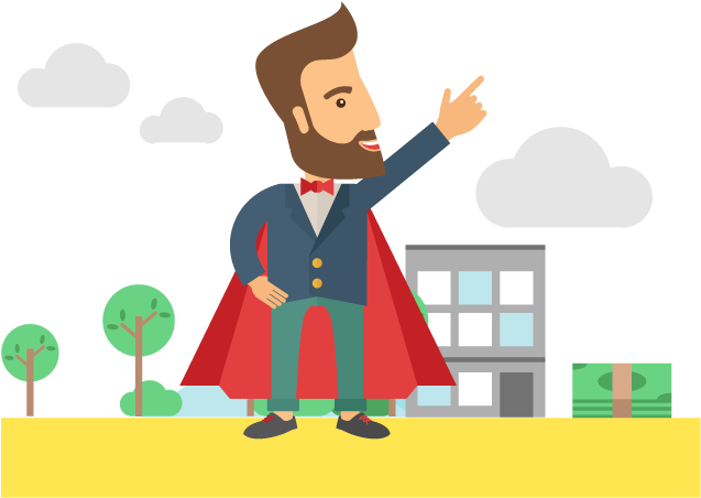 Business Superhero Cartoon - Illustration (710x504)
