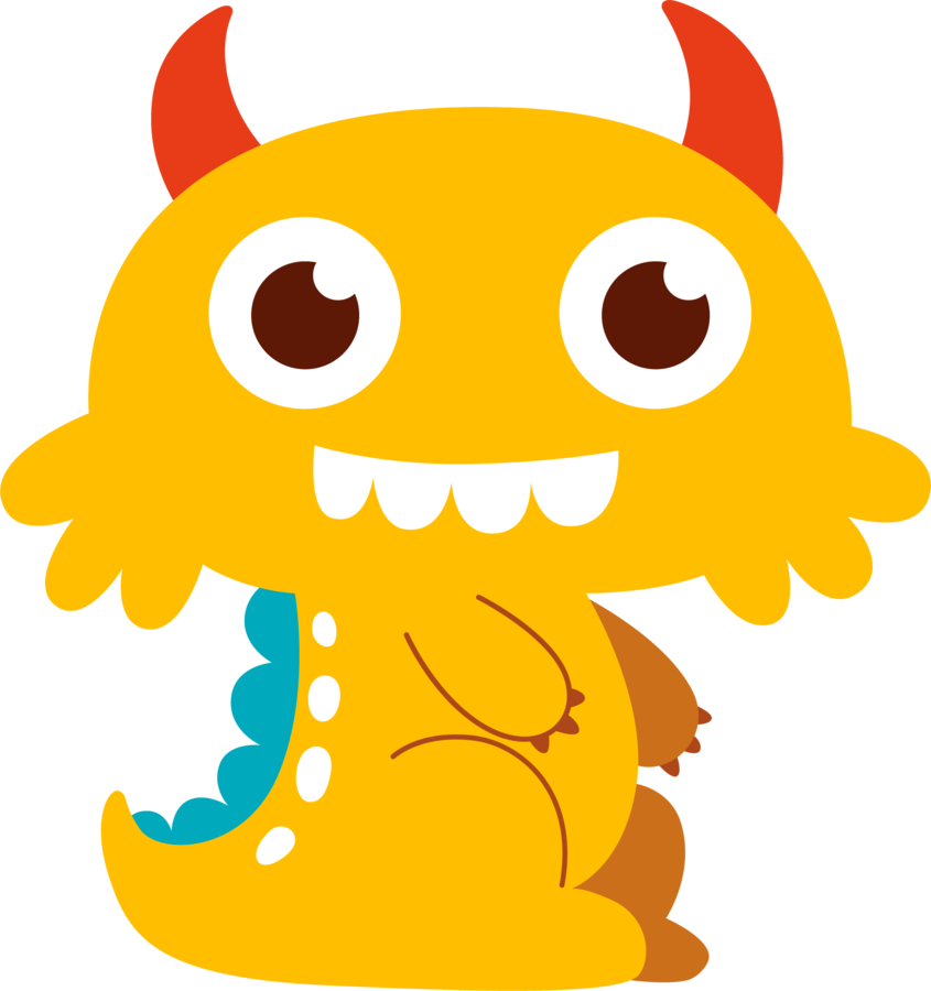 Bb 0001 - Cute Yellow Monster Clipart (845x900)