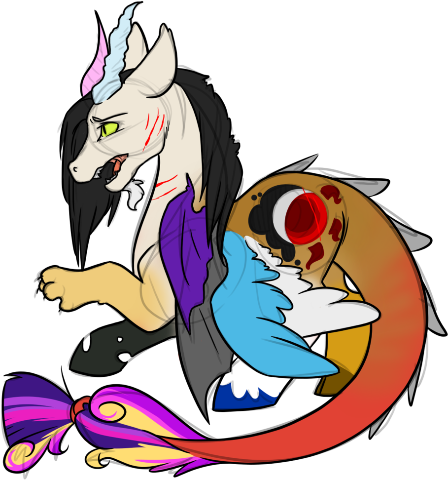 Slightinsanity, Draconequus, Draconequus Oc, Hybrid, - Cartoon (1024x1024)