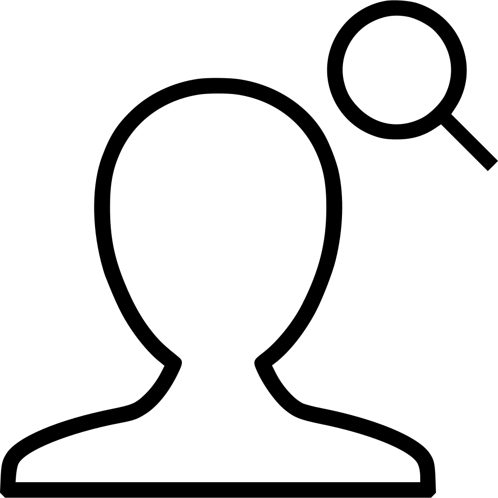 Man Boy Male Search Find Zoom Magnifying Glass View - Line Art (980x980)