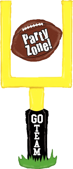 60" Jumbo Football Goal Post Balloon - Party Zone Football Shape 70cm Mylar Balloon (251x581)
