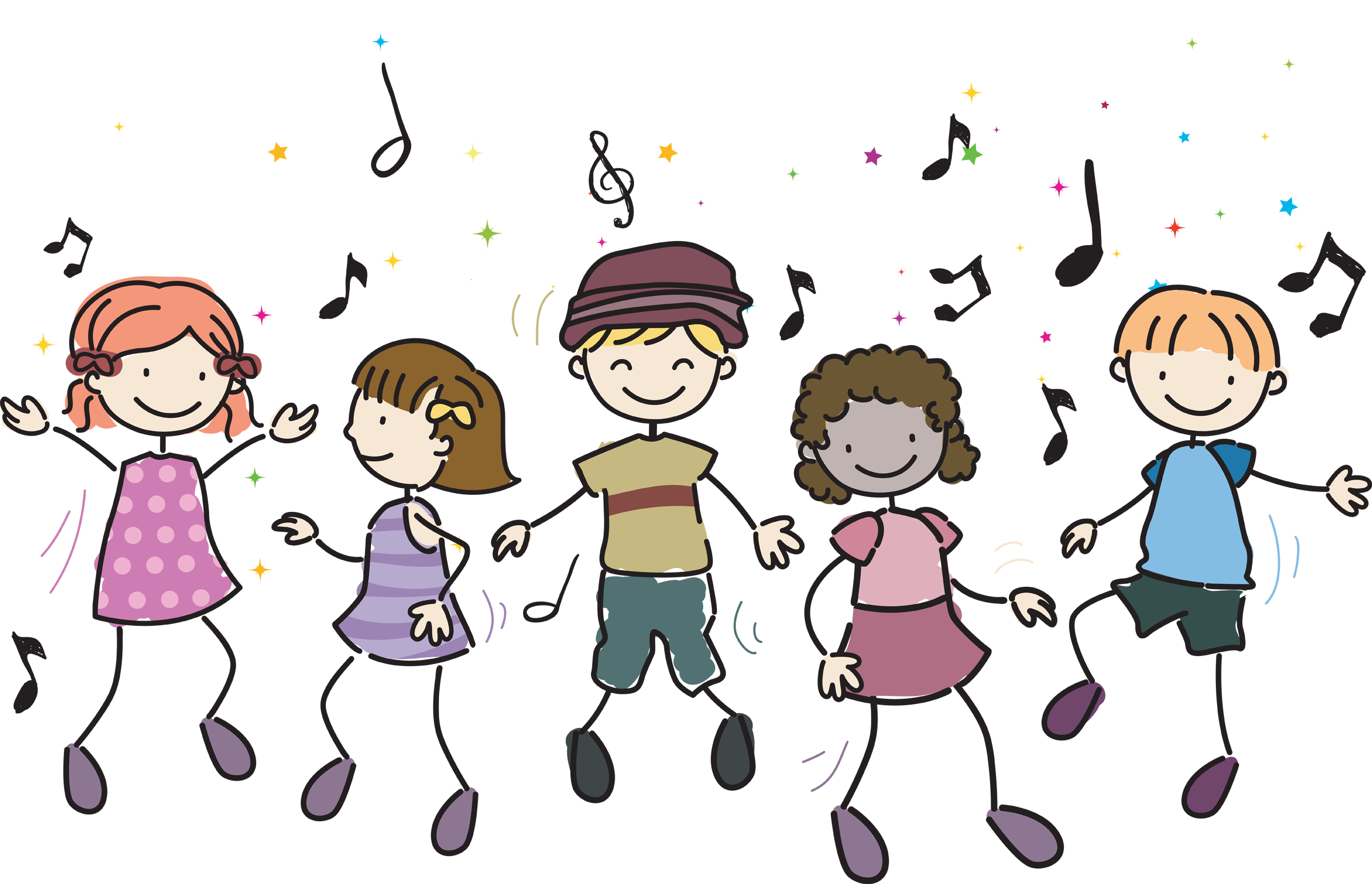 Fun Time Clipart Childrens - Kids Dancing (2400x1547)
