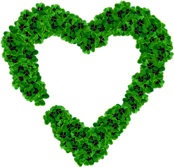Heart Clover Png Love Saint Patrick Luck I - Png Heart Green (355x340)