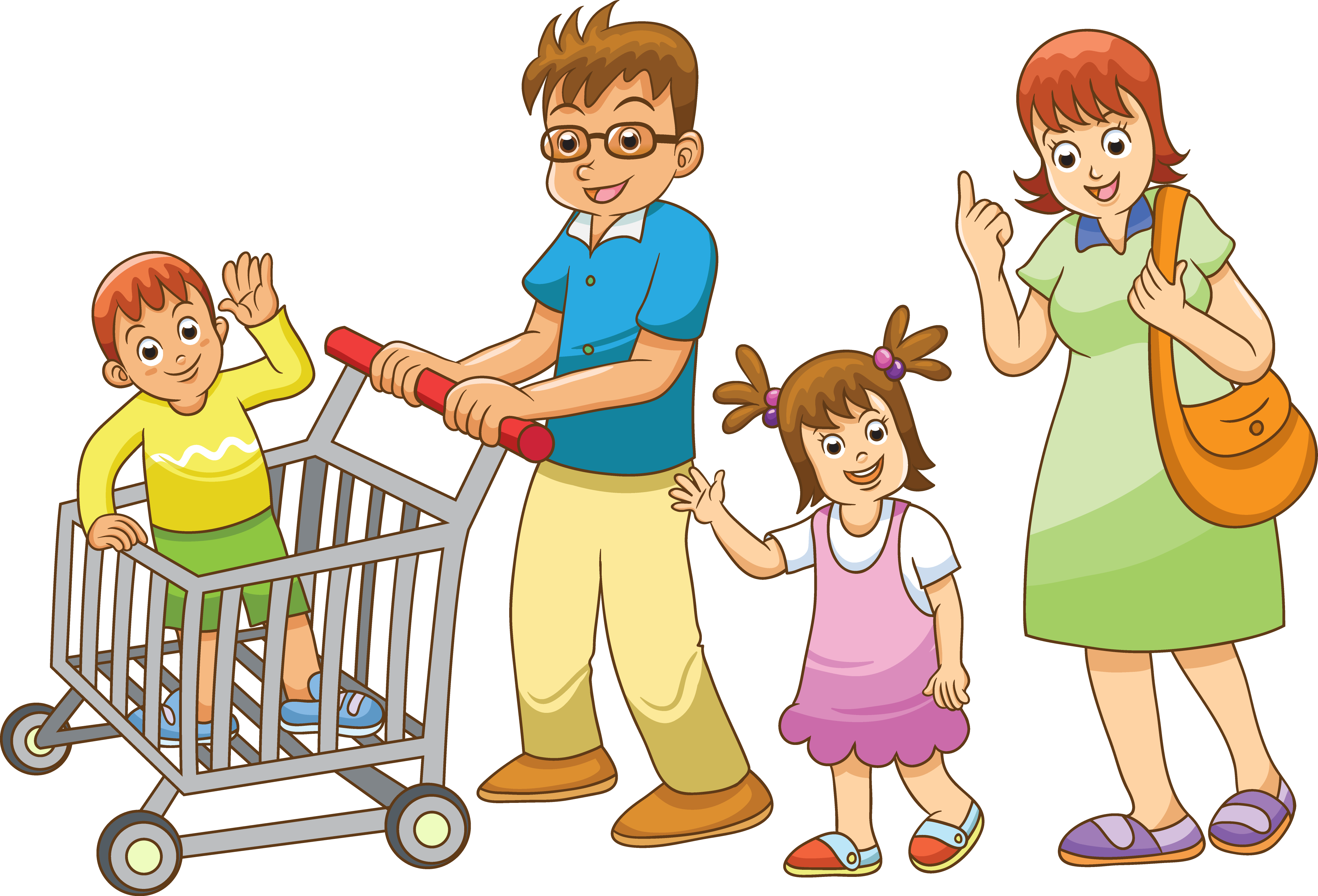 Royalty-free Shopping Family - Family Shopping Together Cartoon (4276x2906)