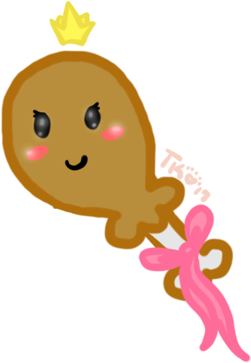 Kawaii Hime Chicken Sticker By Thatkitten - Cartoon (768x1024)