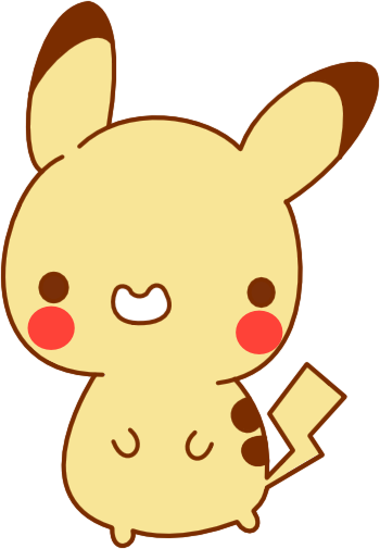 Kawaii Pikachu Vector By Kungpowcreations On Clipart - Kawaii Pngs (350x505)