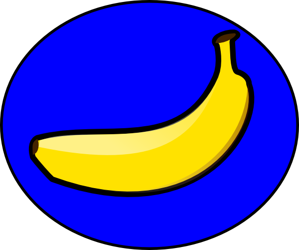 Banana Blue Svg Clip Arts 600 X 501 Px - Banana Circle Transparent Logo (600x501)