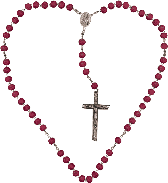 Rosary Clipart - Rosary Heart (576x631)