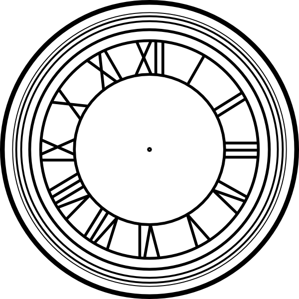 Roman Numeral Clock Face Clipart - Back To The Future Clock Tower Time (600x600)