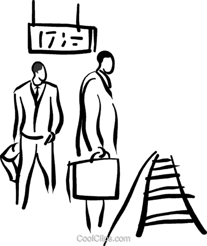 People Standing In Line Clipart - People Waiting For Train Drawing (403x480)