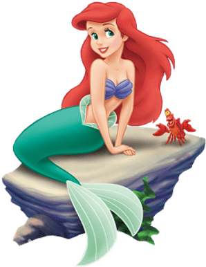 Little Mermaid On Rock - Little Mermaid Png (400x400)