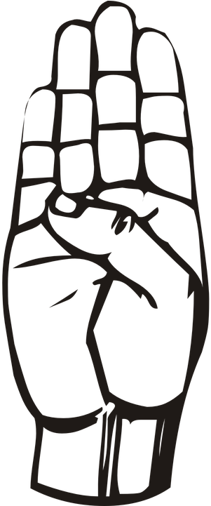 Hand Gesture Clipart Jari - Letter B Sign Language (360x720)