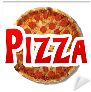 Fotomural 3d Ilustración De Un Logotipo De Pizza • - Round Towel Co. Pizza Round Beach Towel - Orange (400x400)