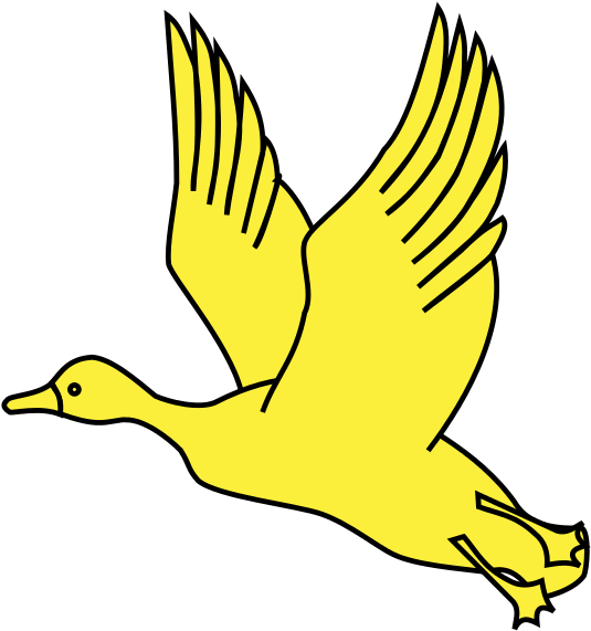 Meuble Héraldique Oie-essorante - Flying Duck Clip Art (543x768)