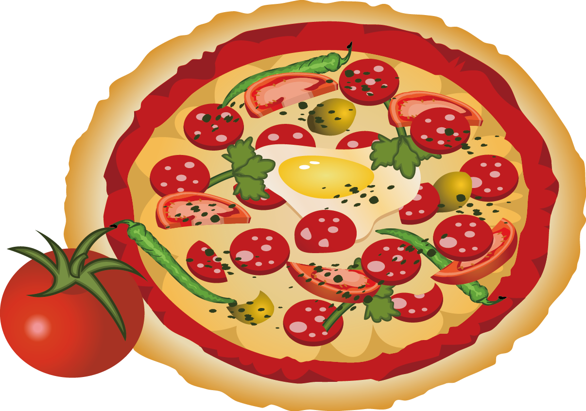 Pizza De Dibujo Clip Art - Pizza Drawing (1206x846)