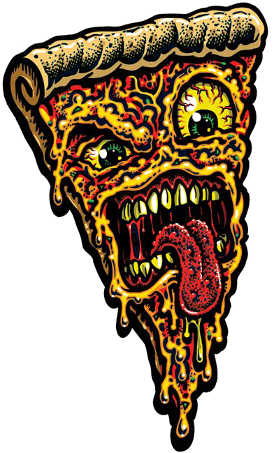 Santa Cruz De La Pizza T-shirt Artista Patineta - Skateboard Art Of Jim Phillips (413x650)